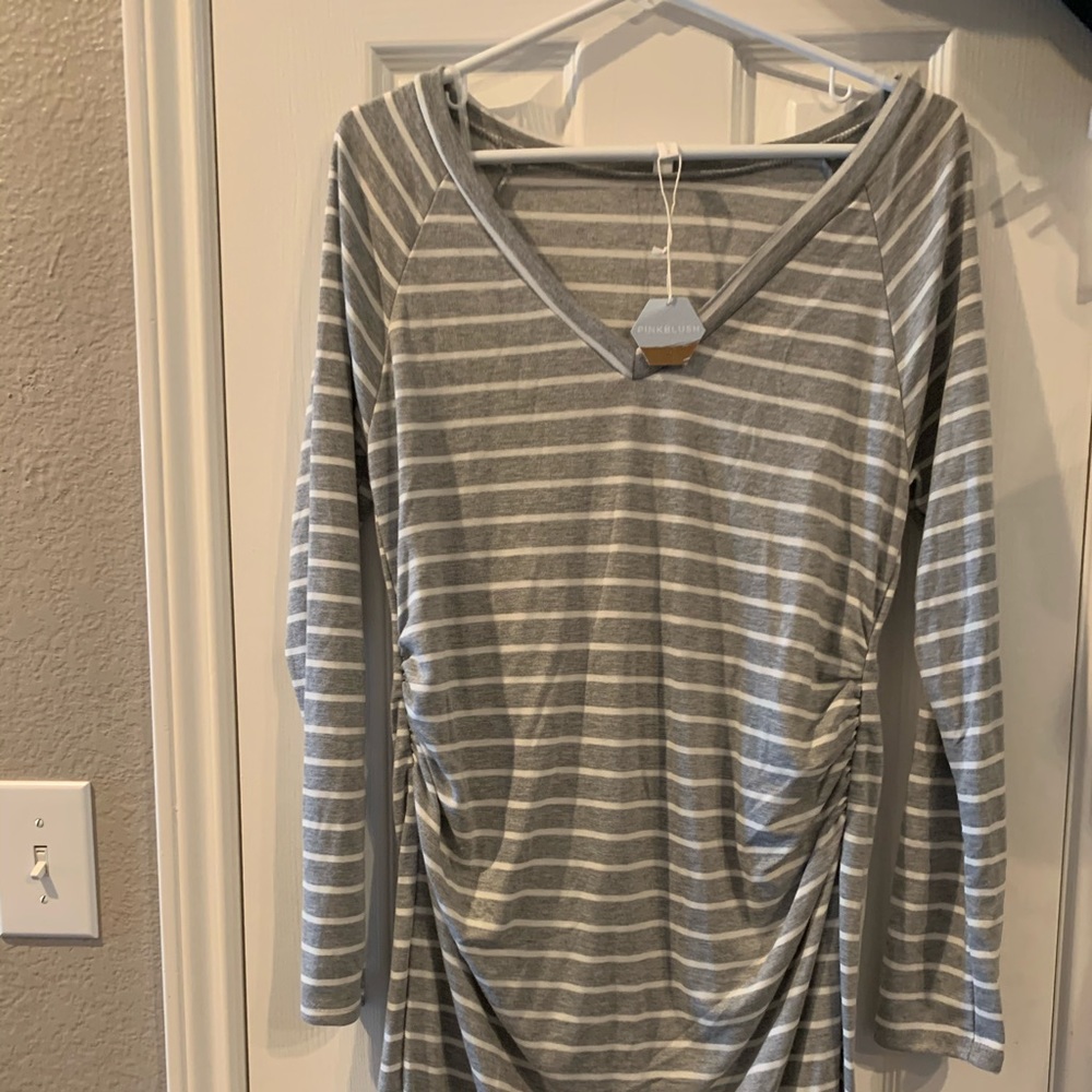 Gray pinkblush maternity dress!
